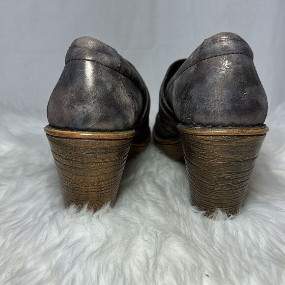 Born Haddon Bronze Leather Platform Clogs Sz 11 - Picture 3 of 6
